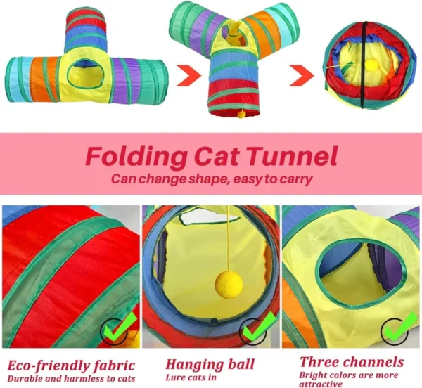 Cat Long Tunnel Toy with Ball for All Ages