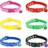 Cute Cat Printed Paws Collar with Bell Adjustable For Cats